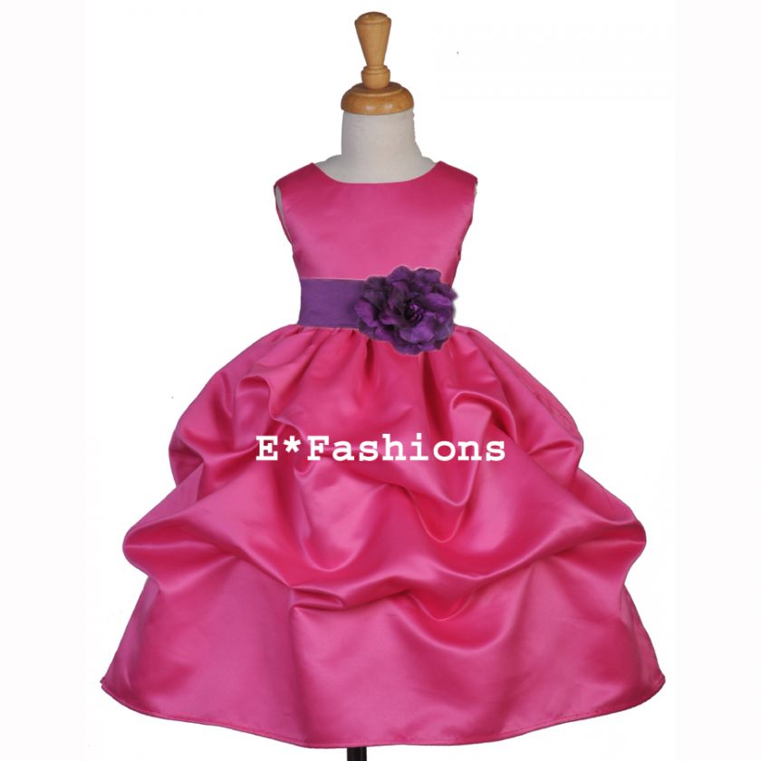 FUCHSIA PINK PLUM PURPLE CHRISTMAS FLOWER GIRL DRESS 6 9M 12 18M 2 3 4 