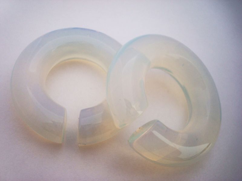 inch BIG OPALITE RINGS plugs 13mm organic gauges  