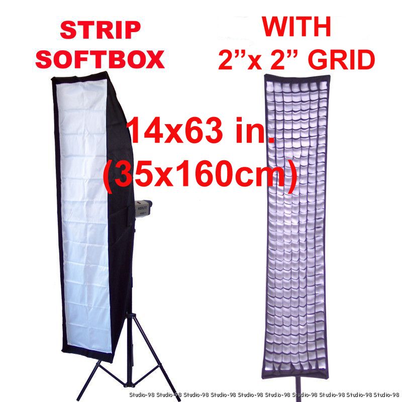 TWO (2) 14x63 STRIP SOFTBOX+GRID ALIENBEES ALIEN BEES  