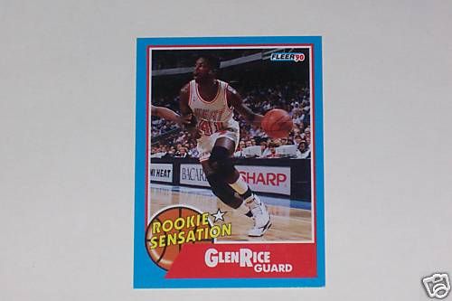 GLEN RICE ROOKIE 1990 91 FLEER   ROOKIE SENSATIONS # 3  