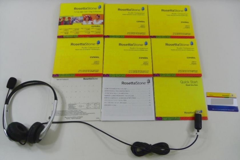 RosettaStone Levels 1 5 Spanish (Latin America) NEW w/ Headset  