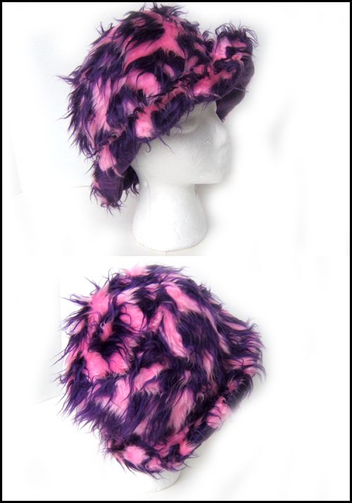 Burning Rave Man Faux Fur UV Hat Furry Clothing Costume  