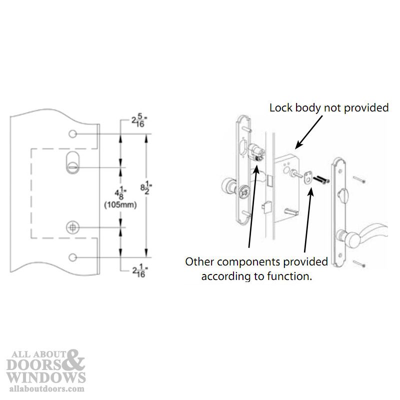 Replacement Andersen Covington Handle Set   Single Door  