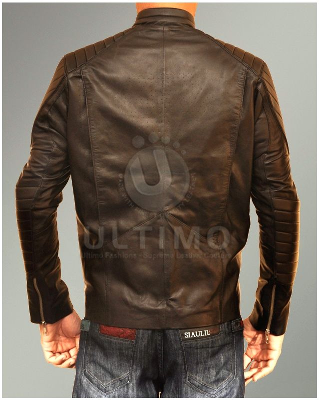 Superman Smallville Black Leather Cow Hide Jacket   Embossed Superman 