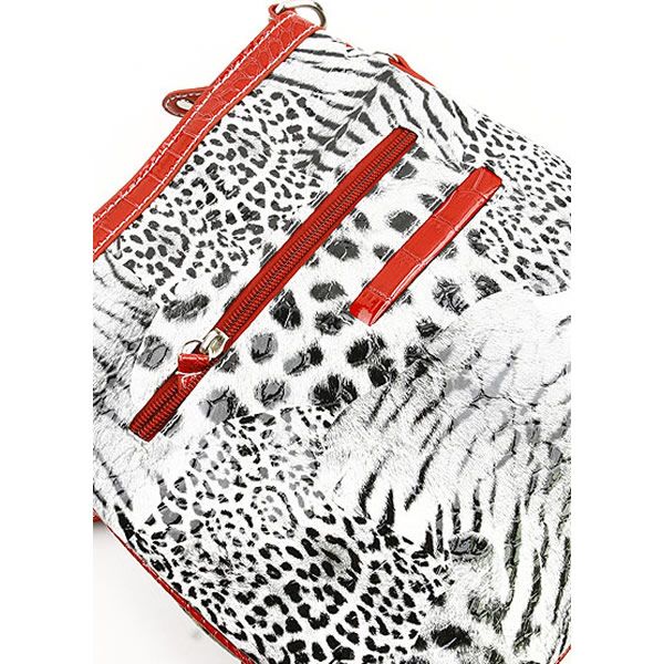   Buckle Animal Print Patchwork Cross Body Bag Messenger Purse  