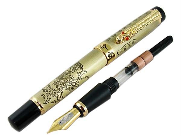 ANJ24 JINHAO CHINESE DRAGONS OFFSPRING FOUNTAIN PEN MEDIUM M NIB 