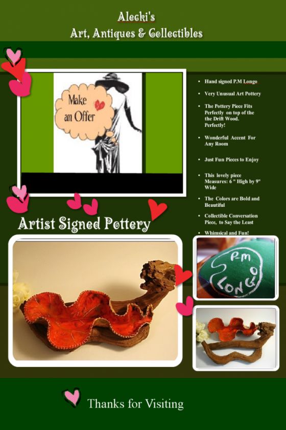 Art Pottery Signed by Artist Very Unusual Sculpture  