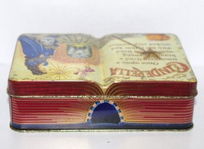   USA & Silver Crane CINDERELLA Small Book Tin Box Container  