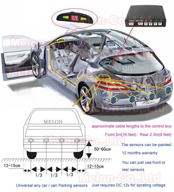   Parking Sensor Reverse backup Radar Silver Gold Blue 4 Ur Car  