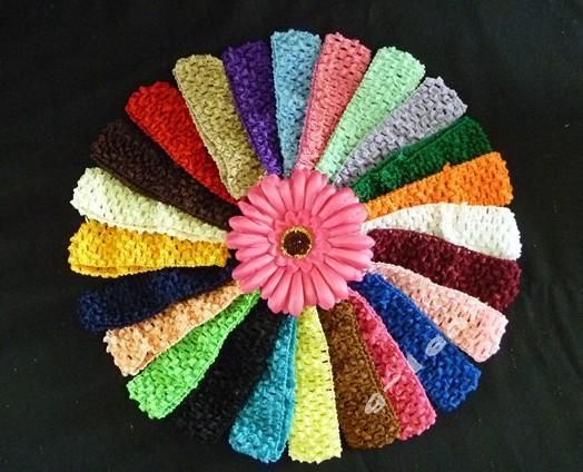 24PCS Lot 1.5 crochet headbands baby girl hair bow  