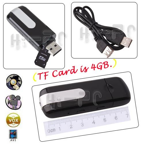 4GB Spy Usb U U8 Camera HD DV DVR Disk Hidden Audio Recorder Motion 