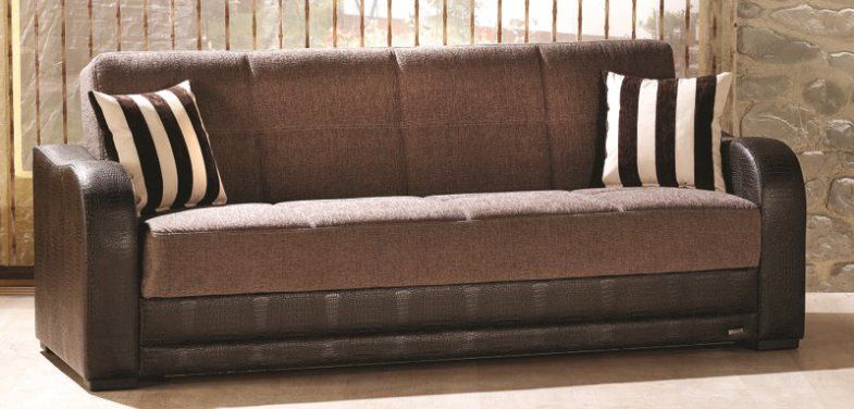 SIENNA HAZAL BROWN sleeper SOFA storage CONVERTIBLE  