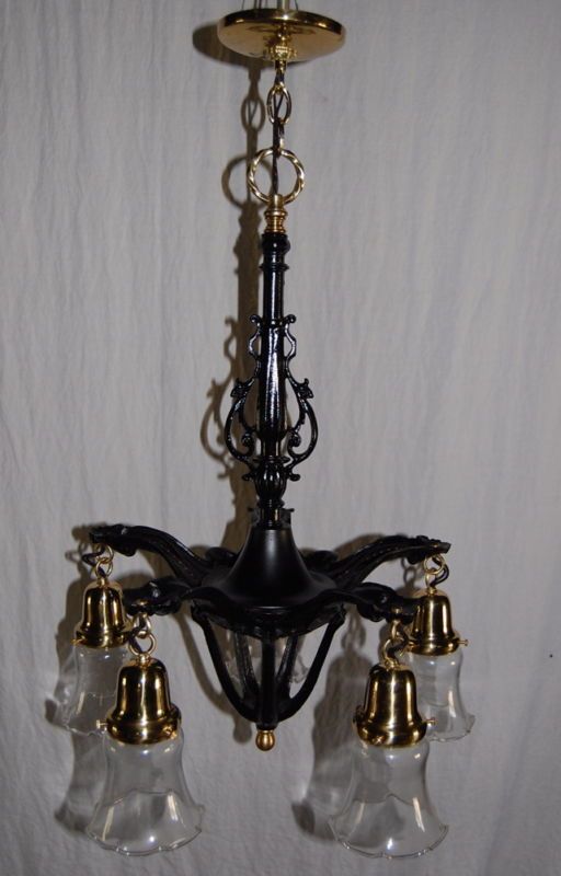 Cast Iron Gothic Revival Chandelier Tudor Arts & Crafts  