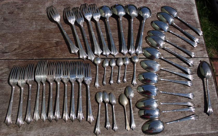 49 piece Albany Silver plate flatware set 1880  