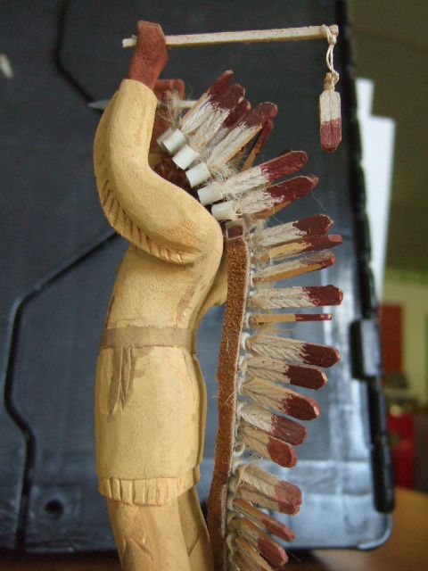 Folk Art Carved INDIAN Chief Oklahoma Artist Jackson   