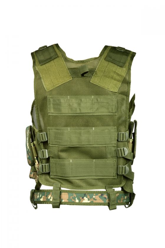 FDG Tactical Assault Airsoft Protection Cross Draw Vest Digital 