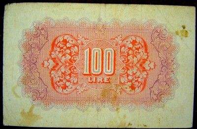 1943 LIBYA ITALY TRIPOLITANIA 100 LIRE Pick # M6   RARE  