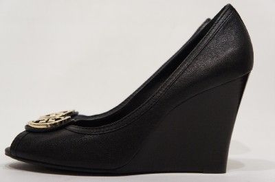 TORY BURCH AURELIA WEDGE PUMP BLACK SHOES 9 $295  