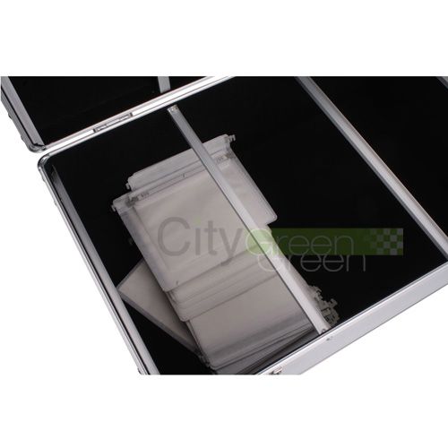 Silver Aluminum 600 Capacity CD DVD R Media Storage Case Holder 