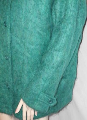 AVOCA HANDWEAVERS IRISH TEAL HAIRY MOHAIR JACKET L  