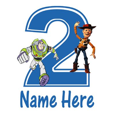 TOY STORY 2ND BIRTHDAY T SHIRT IRON ON TRANSFER 3 SIZES  