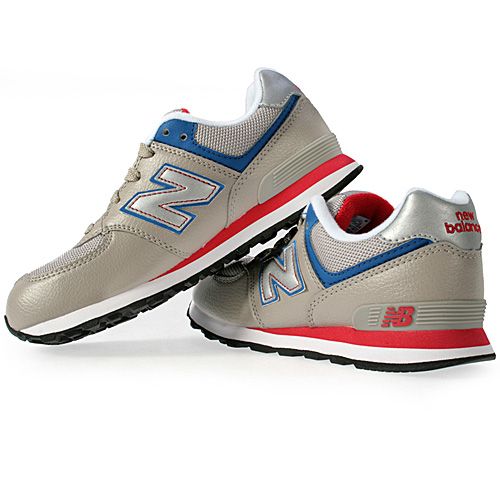 NEW BALANCE KL574GPY (GS) YOUTH GREY BLUE RED SZ 3  