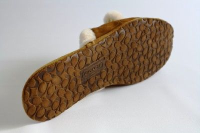 Womens Shoes NIB Coach Signature JAYDA A0621 Slippers Camel & Black 