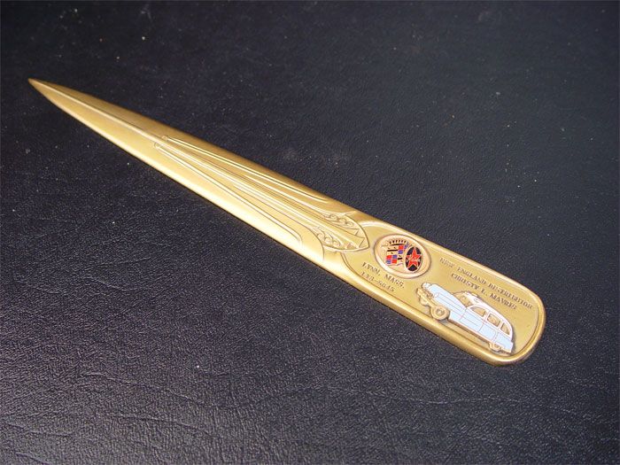 Vintage Bronze Cadillac Car Bastian Bros Letter Opener  