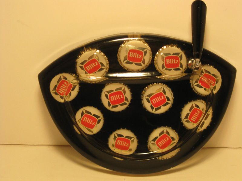 BLITZ WEINHARD BEER BOTTLE CAPS MOLDED PLASTIC TRAY   