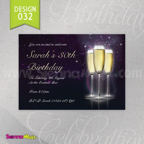 Personalised 18th 21st 30th Birthday Party Invitations  