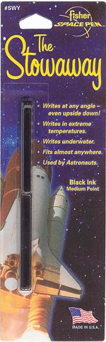 Fisher Stowaway Ultra Compact Space Pen #SWY, Black  