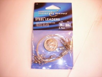 STAINLESS STEEL LEADERS 6 PACK (nylon coated 9 30 lb)  