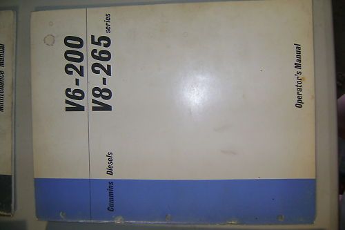 CUMMINS V6 200 V8 265 DIESEL ENGINE OPERATORS MANUAL  