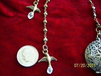 Antique Brass Locket HERKIMER DIAMOND Pendulum   UNIQUE  