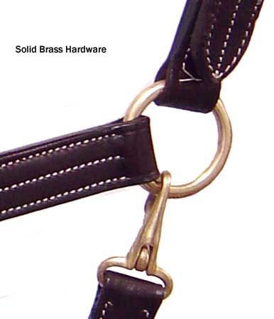 Triple Stitch Adjustable Horse Halter USA Leather  