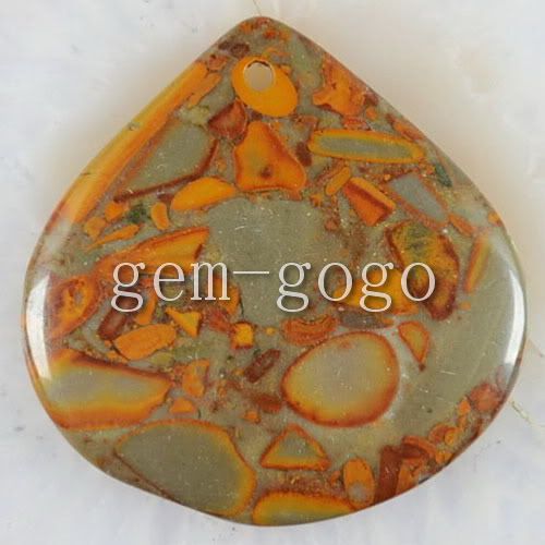 Bamboo Stone Pendant Bead G120966  