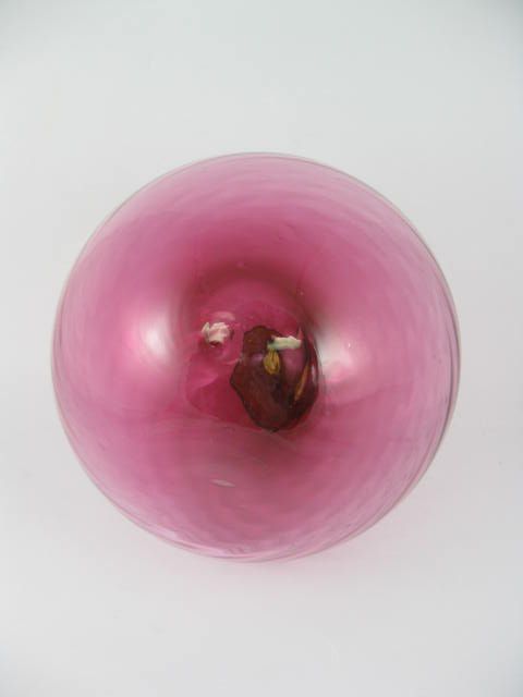 NEW DESIGNER Purple Hand Blown Glass Round Ornament  