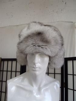 BRAND NEW NORWEGIAN BLUE FOX FUR HAT MEN WOMEN  