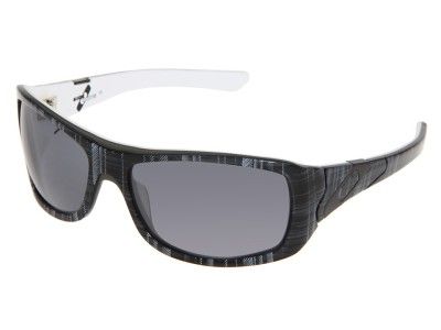 NEW OAKLEY SIDEWAYS SUNGLASSES Black Plaid frame w/Grey lens 30 782 