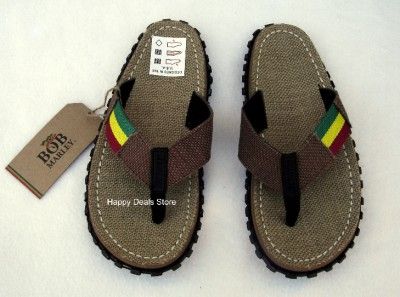 NEW BOB MARLEY HEMP BROWN RED YELLOW GREEN MEN FLIP FLOPS SANDALS ALL 