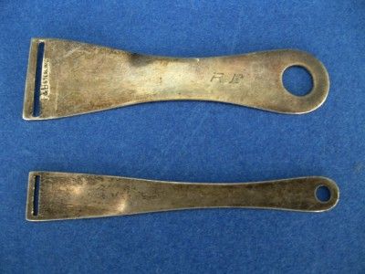 Two ANTIQUE Sterling Silver BODKIN SEWING TOOLS Signed F&B Ribbon 