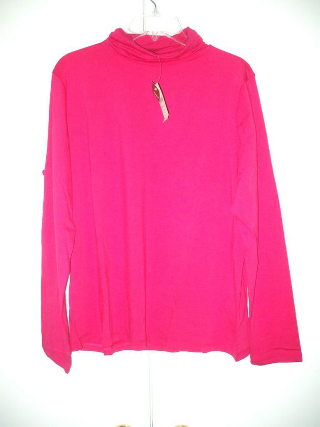 NWT Coldwater Creek PXL PrincessSeam Tneck L/S Hot Pink  