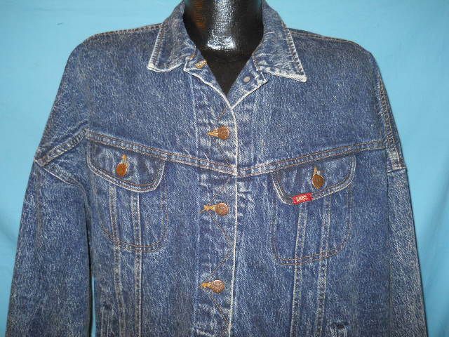 vintage LEE RIDERS ACID WASH DENIM JEAN JACKET MED M  