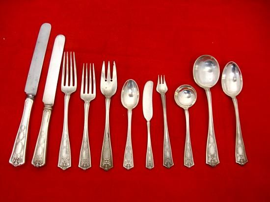 WINTHROP BY TIFFANY & CO. STERLING SILVER FLATWARE SET 131 PCS LUNCH 