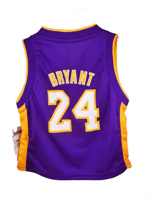   TODDLERS PURPLE YELLOW WHITE KOBE BRYANT LAKERS AWAY JERSEY #24  