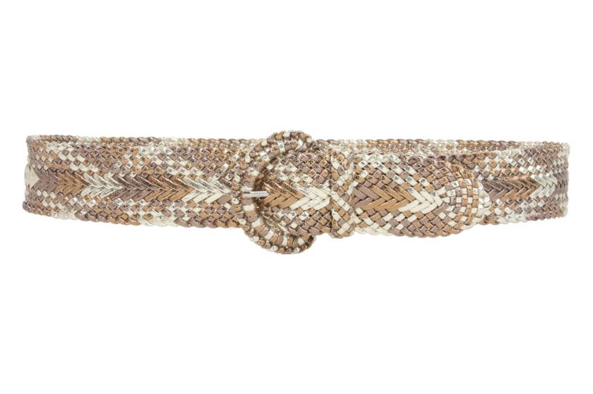   Inch Wide Hand Made Soft Metallic Woven Crack Multi Braided Round Belt