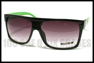   TOP Squared Retro Fashion Sunglasses Oversized Black GREEN Mob Style