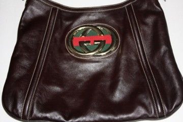 Authentic GUCCI Britt Hobo Handbag Interlocking GUCCI LOGO With 