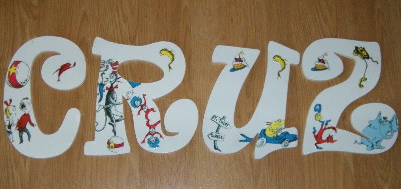 CUSTOM NURSERY WOODEN WALL LETTERS DR. SEUSS  