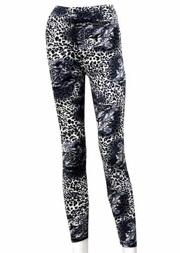 WOMENS SNOW LEOPARD AND PATTERN ANIMAL PRINT LEGGINGS  